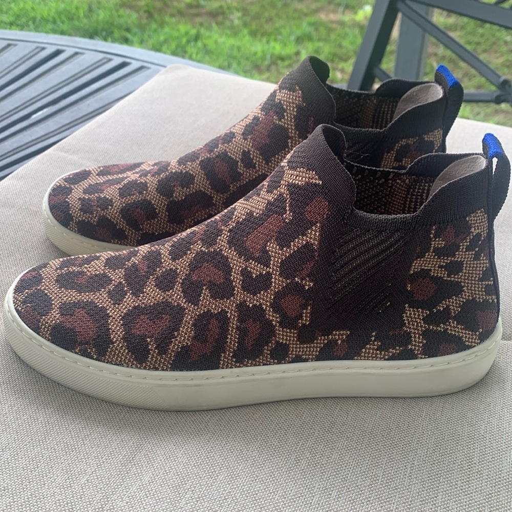 ROTHY’S THE CHELSEA WILDCAT BOOT OCELET LEOPARD PRINT HIGHTOP WOMENS 8